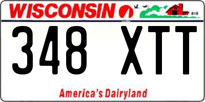 WI license plate 348XTT