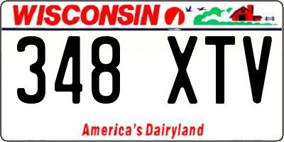 WI license plate 348XTV