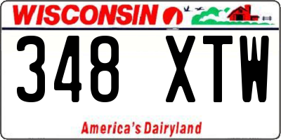 WI license plate 348XTW