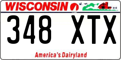 WI license plate 348XTX