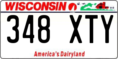 WI license plate 348XTY