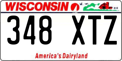 WI license plate 348XTZ