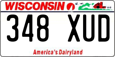 WI license plate 348XUD