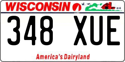 WI license plate 348XUE