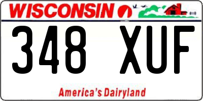 WI license plate 348XUF