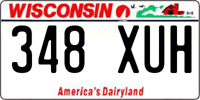 WI license plate 348XUH