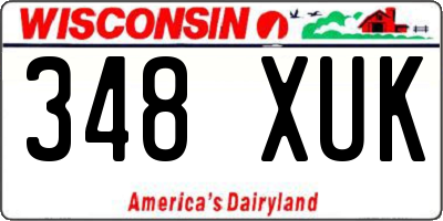 WI license plate 348XUK