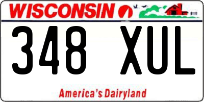 WI license plate 348XUL