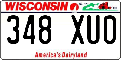 WI license plate 348XUO