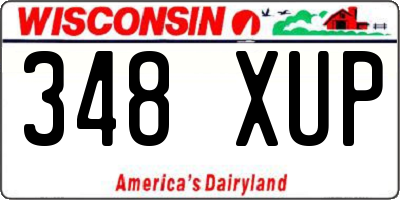 WI license plate 348XUP