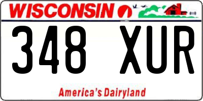 WI license plate 348XUR