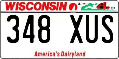 WI license plate 348XUS