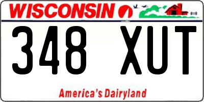 WI license plate 348XUT