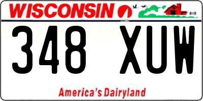 WI license plate 348XUW
