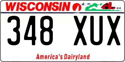 WI license plate 348XUX