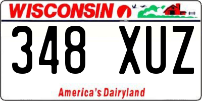 WI license plate 348XUZ