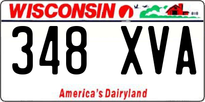 WI license plate 348XVA