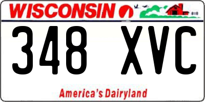 WI license plate 348XVC