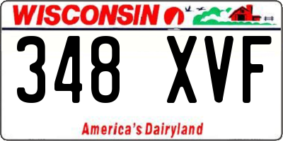 WI license plate 348XVF