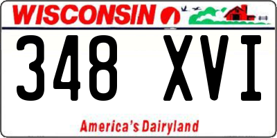 WI license plate 348XVI
