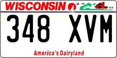 WI license plate 348XVM