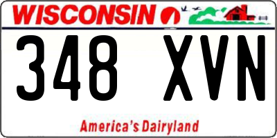WI license plate 348XVN