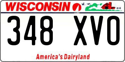WI license plate 348XVO