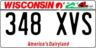 WI license plate 348XVS