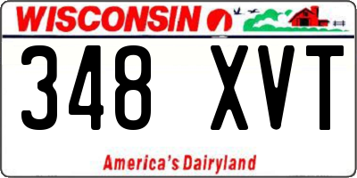 WI license plate 348XVT