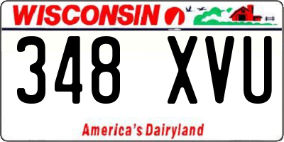 WI license plate 348XVU