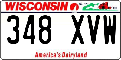 WI license plate 348XVW