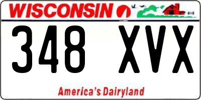 WI license plate 348XVX