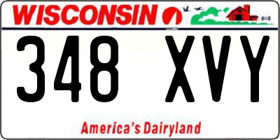 WI license plate 348XVY