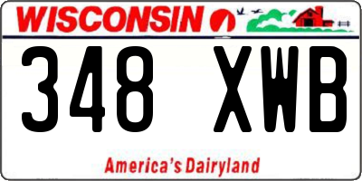 WI license plate 348XWB