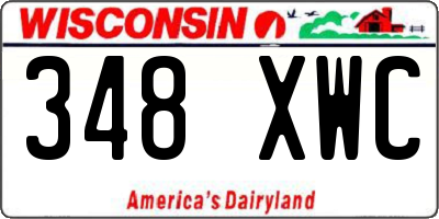 WI license plate 348XWC