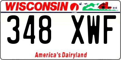 WI license plate 348XWF