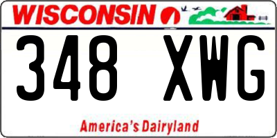 WI license plate 348XWG