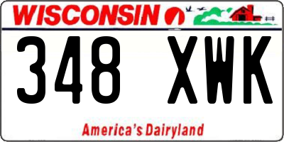 WI license plate 348XWK