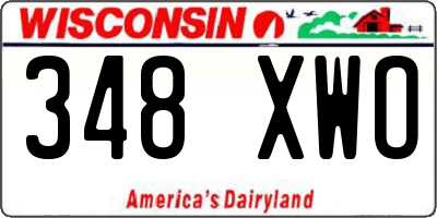 WI license plate 348XWO