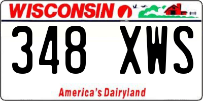 WI license plate 348XWS