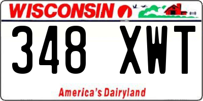 WI license plate 348XWT