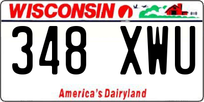 WI license plate 348XWU