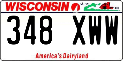 WI license plate 348XWW