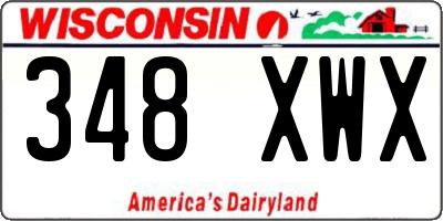 WI license plate 348XWX