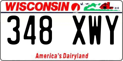 WI license plate 348XWY