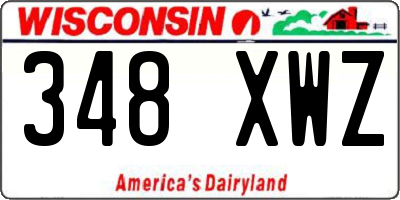 WI license plate 348XWZ