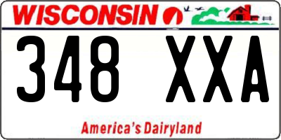 WI license plate 348XXA