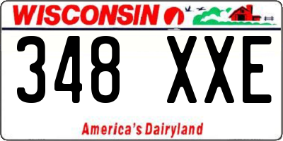 WI license plate 348XXE