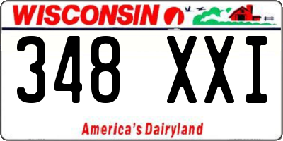 WI license plate 348XXI
