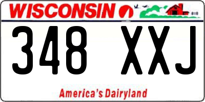 WI license plate 348XXJ